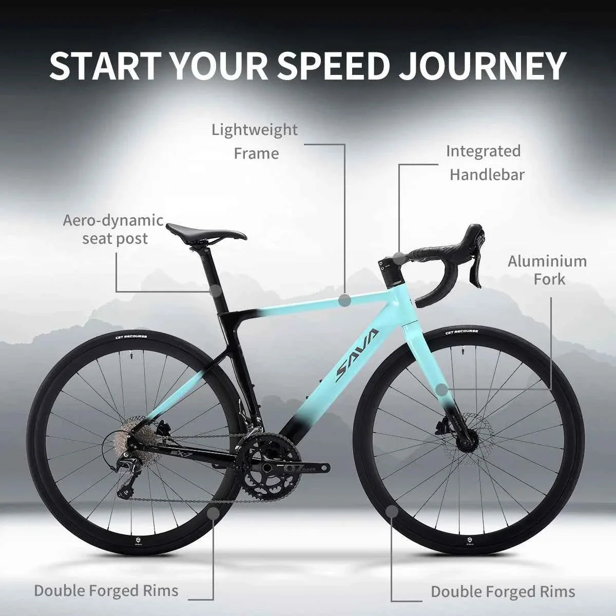 SAVA EX7-S 2026 Adult Road Bike, Aluminum Frame, TIAGRA R4700 20-Speed Drivetrain, 700C Adults Bicycle