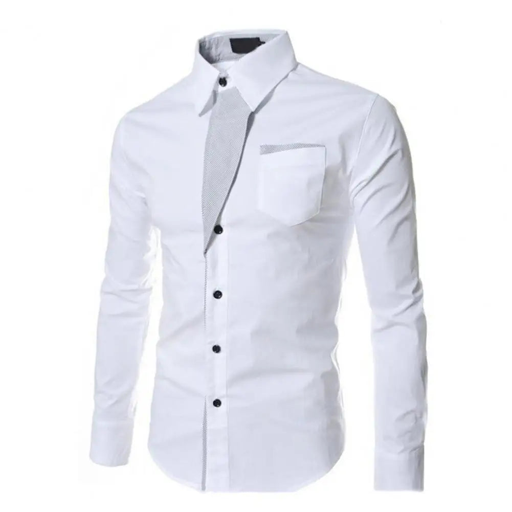 Male Fashion Shirts Full Sleeve Stripe Shirt Men Slim Fit Design Formal Dress Shirts Colors Size L-4XL