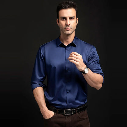 Slim Fit Anti-Wrinkle Men's Dress Shirt - Perfect for Any Occasion, Sizes S-6XL