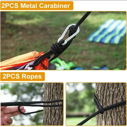 Camping Hammock with Tree Straps – Lightweight Nylon Hammock for Outdoor & Indoor Use