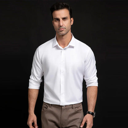 Slim Fit Anti-Wrinkle Men's Dress Shirt - Perfect for Any Occasion, Sizes S-6XL