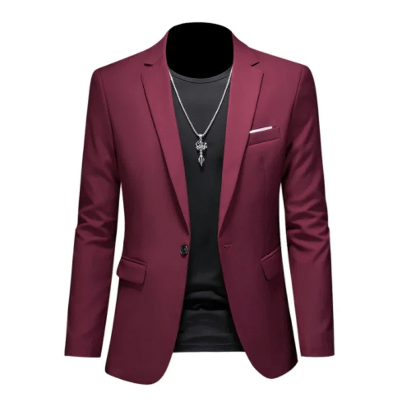 Boutique Fashion Suit Men's Slim Groom Wedding Suit Jacket Business Office Suit Casual Solid Color Suit Jacket
