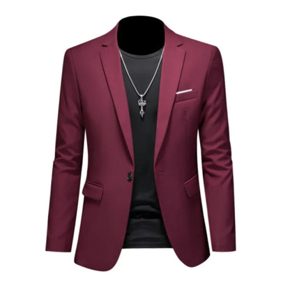 Boutique Fashion Suit Men's Slim Groom Wedding Suit Jacket Business Office Suit Casual Solid Color Suit Jacket