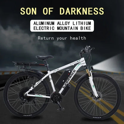 Ebike AKEZ 1000W CityElectricBike Detachable 13Ah Battery Electric Bike 60 Mile Range Dual Disc Brake Alloy Electric Bike