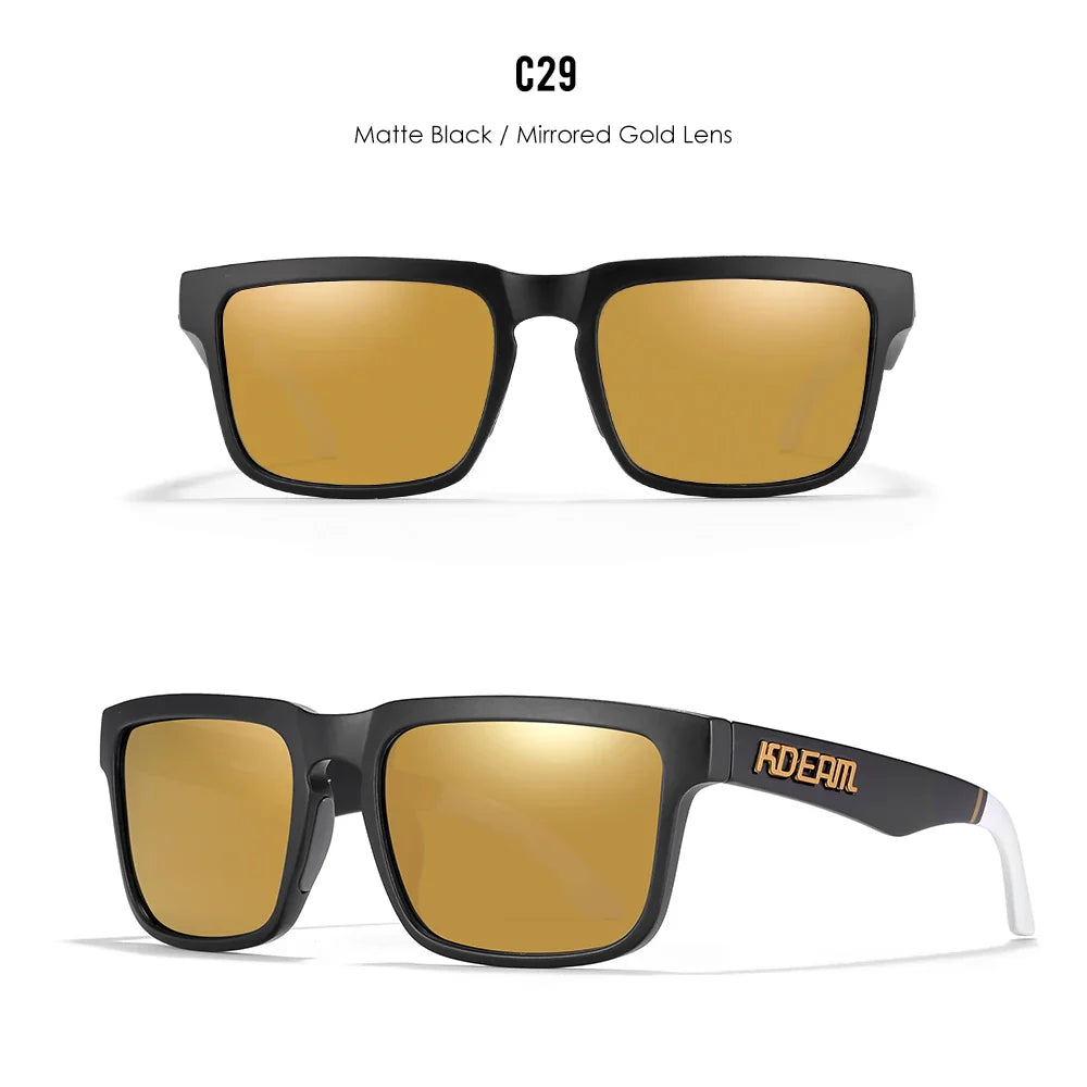KDEAM Square Men's Polarized Sunglasses Outdoors Lifestyle Coating Sun Glasses New Matching Colors With Box