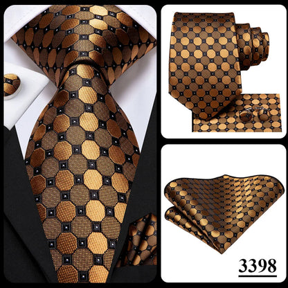 Hi-Tie Designer Silk Wedding Tie For Men Blue White Plaid Handky Cufflink Set Fashion Necktie For Men Business Party Wholesale