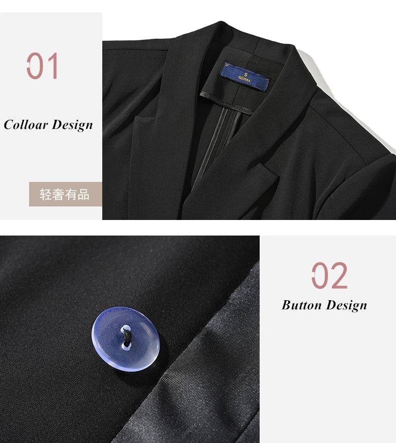NAVIU Fashion Pink Short Sleeve Professional Suit Women New Summer Elegant Formal Slim Blazer And Pants Office Ladies Work Wear