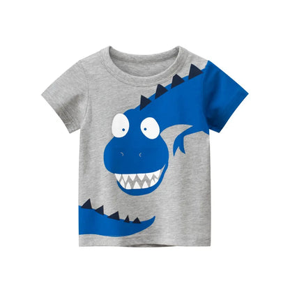 OLEKID 2025 Summer Children Boys Clothing Printed Cartoon Boys T-Shirts 2-8 Years Kids Baby Boy Tops Short Sleeve Toddler Tees