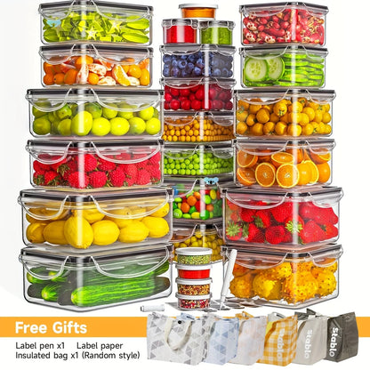 48-Piece BPA-Free Airtight Food Storage Set – 24 Containers & Lids with Labels