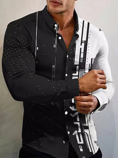 2023  New Arrival Fashion Shirts For Men Casual flowers Print  Long Sleeve Button Top Men's Clothing Oversized