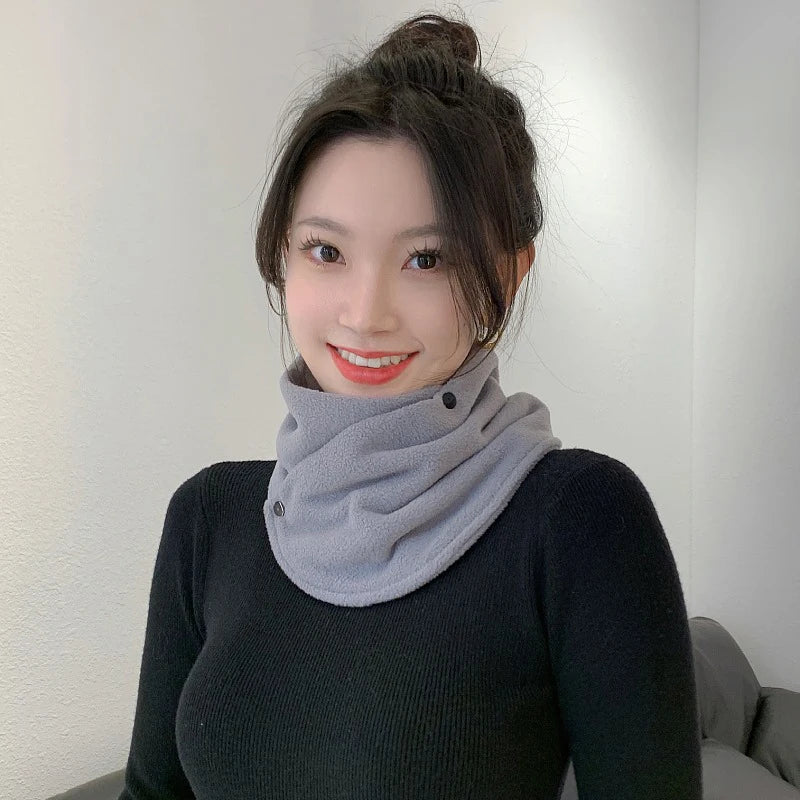 Lamb Fleece Women Scarves Winter Warm Fake Collar Scarf Solid Color Plush Bib Snood Female Windproof Wrap Neck Protection Polar