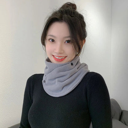 Lamb Fleece Women Scarves Winter Warm Fake Collar Scarf Solid Color Plush Bib Snood Female Windproof Wrap Neck Protection Polar