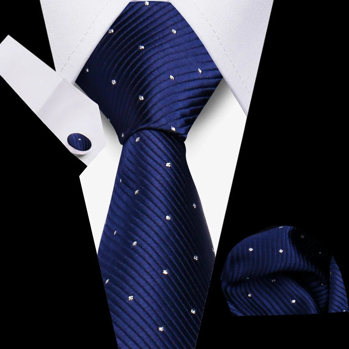 Elegant Ties For Men Gift Fashion Men Tie Set Striped Luxury Necktie Handchief Cufflinks 3 Pcs Business Wedding Suit Accessories