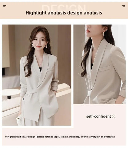 plus Size Wide Leg Pants Two Piece Set Big Brand Women's Spring Autumn New Sle Jaet And Pants Suit for Young Women 8-25