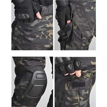 Tactical Combat Suit – Waterproof, Quick-Dry, Multi-Pocket Shirt & Cargo Pants, 7 Configurations