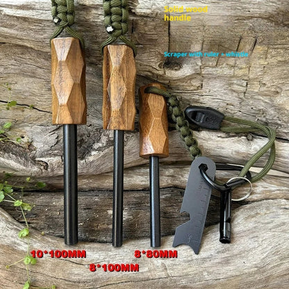 Magnesium Flint Rod Fire Starter – Portable Emergency Fire Steel Kit Lighters for Camping & Hiking