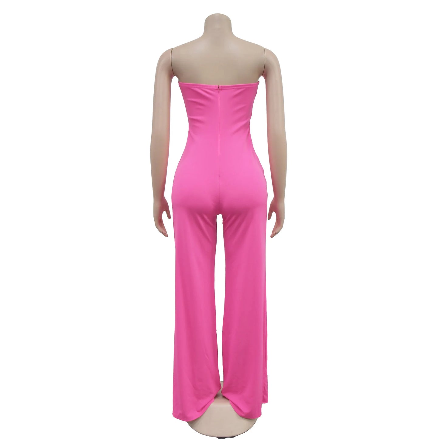 Summer Sexy Backless Women's Jumpsuit Fashionable Slim Fit Elegant Package hip Wide Leg Long Pants Female Party Jumpsuit 2025