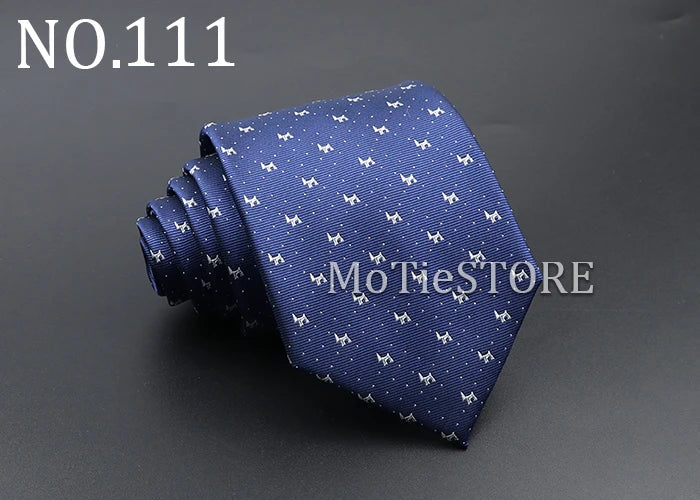 Men's Fashion Tie 8cm Blue Necktie Classic Plaid Striped Neck Tie Paisley Floral Neckties Daily Wear Cravat Wedding Party Gift