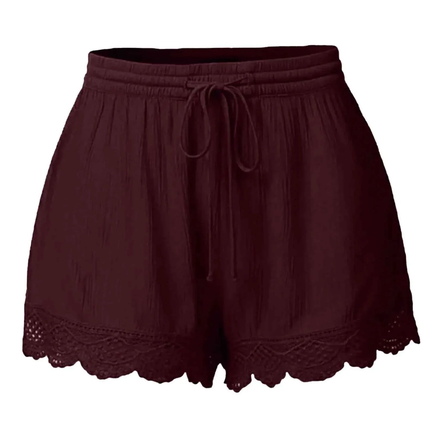 Women Lace Up Shorts Summer Casual Elastic Waist Wide Leg Sweat Fitness Running Short 2024 High Quality Thick Fabric Mini Shorts