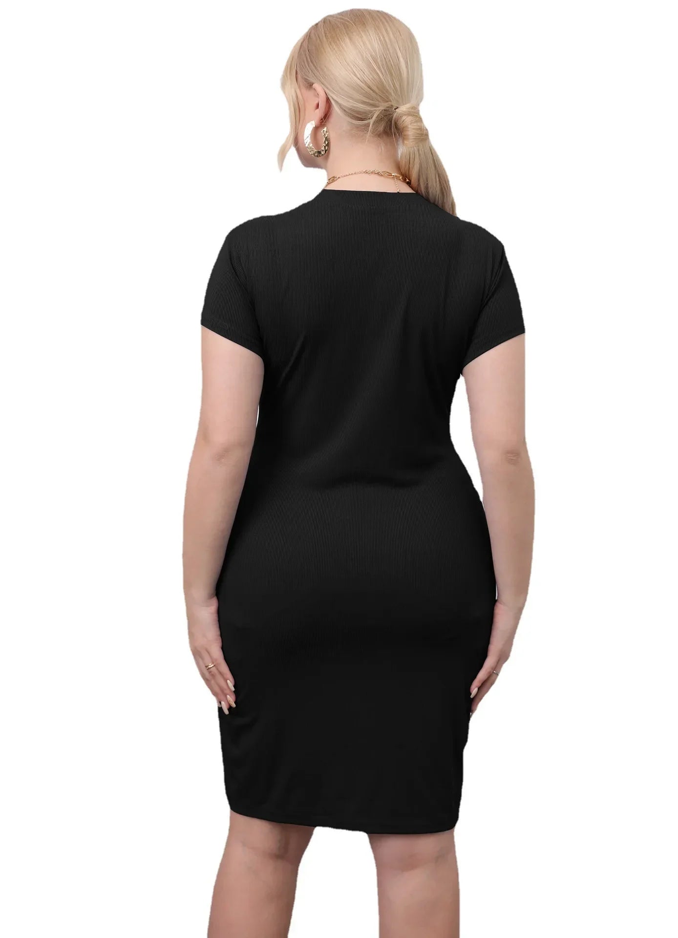 Plus Size Plus Size Women's Side Slit Bodycon Skirt Smooths Your Silhouette Simple Casual Dress European And American Fashion...