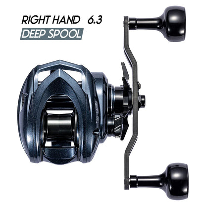 Baitcasting Reel – 12+1BB, 4 Gear Ratios, 6KG Drag, Left or Right Hand, Metal or Rubber Knob