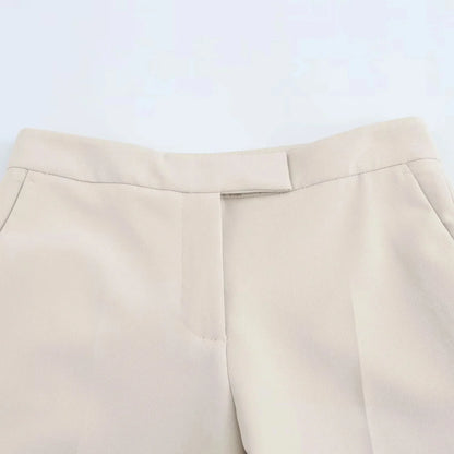 KONDALA 2026 Spring Summer Elegant Office Lady Solid Suits Fashion Slim Single Button Shrug Blazers Chic Zipper Flare Pants