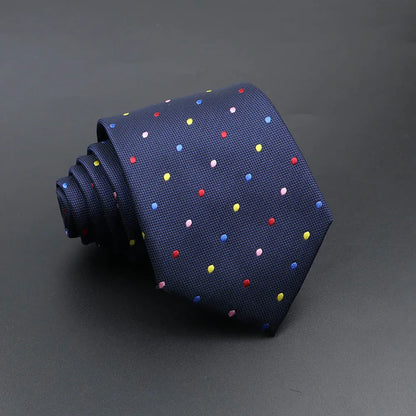 Men's Fashion Tie 8cm Blue Necktie Classic Plaid Striped Neck Tie Paisley Floral Neckties Daily Wear Cravat Wedding Party Gift