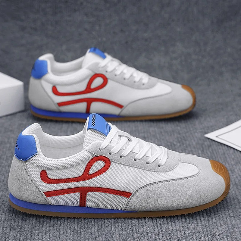 Men's Sporty Casual Shoes Summer 2025 New Model Large Size 45 Canvas Face Youth Student Breathable Leather plus Net Cloth