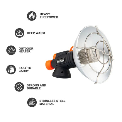 Portable Camping Heater – Stainless Steel Butane Gas Burner, 215g, 16.5cm