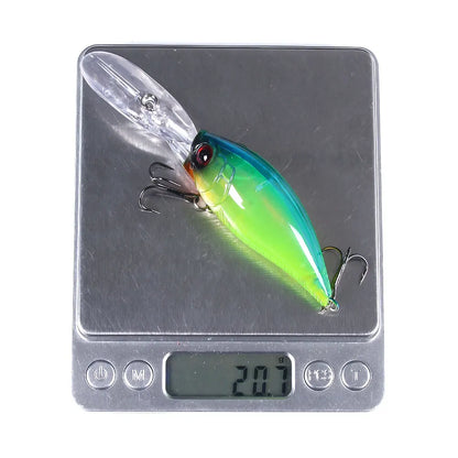 Crankbait Wobbler Fishing Lure – 12.5cm, 20.5g, ABS, 6# Treble Hook, Pike & Carp, 10+ Colors