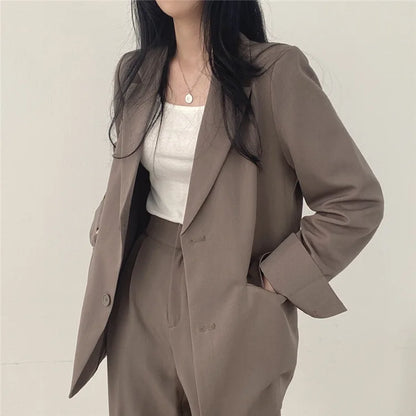 Fall Fashion Long Sleeve Blazer Mujer Pant Sets Blazers Women 2024 Casual Womens 2 Piece Outfit Set Suits Outwear