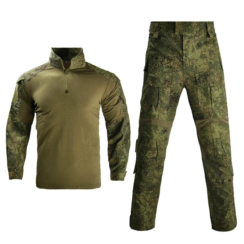 Camo Cargo Pants & Hiking Shirt Set – Cotton/Polyester, 4-Season, Sizes S–3XL