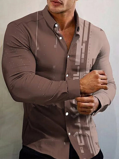 2023  New Arrival Fashion Shirts For Men Casual flowers Print  Long Sleeve Button Top Men's Clothing Oversized