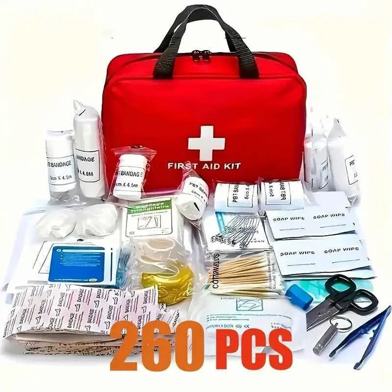 260pcs Deluxe First Aid Kit - Essential Emergency Supplies for Home, Outdoor Adventure and Camping Safety