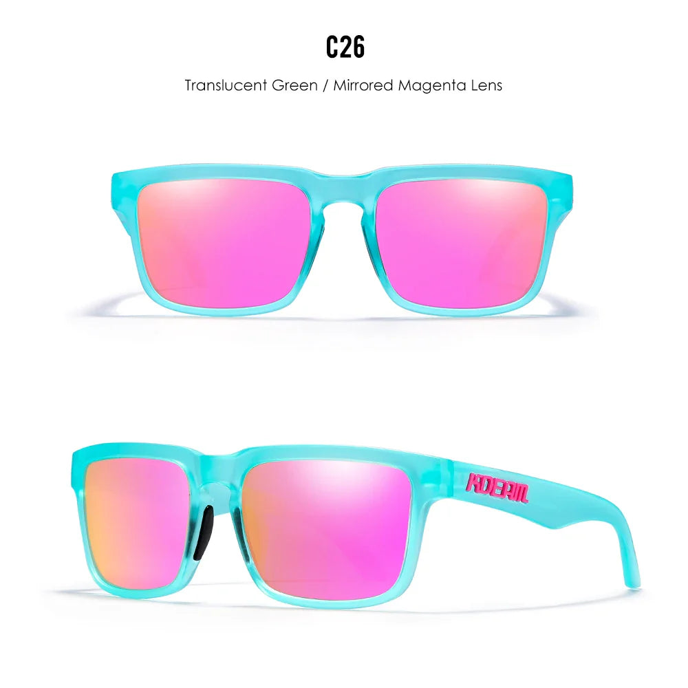 KDEAM Square Men's Polarized Sunglasses Outdoors Lifestyle Coating Sun Glasses New Matching Colors With Box