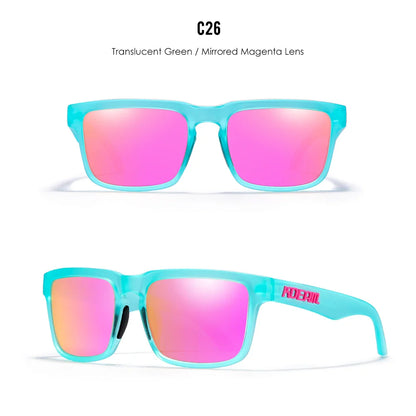 KDEAM Square Men's Polarized Sunglasses Outdoors Lifestyle Coating Sun Glasses New Matching Colors With Box