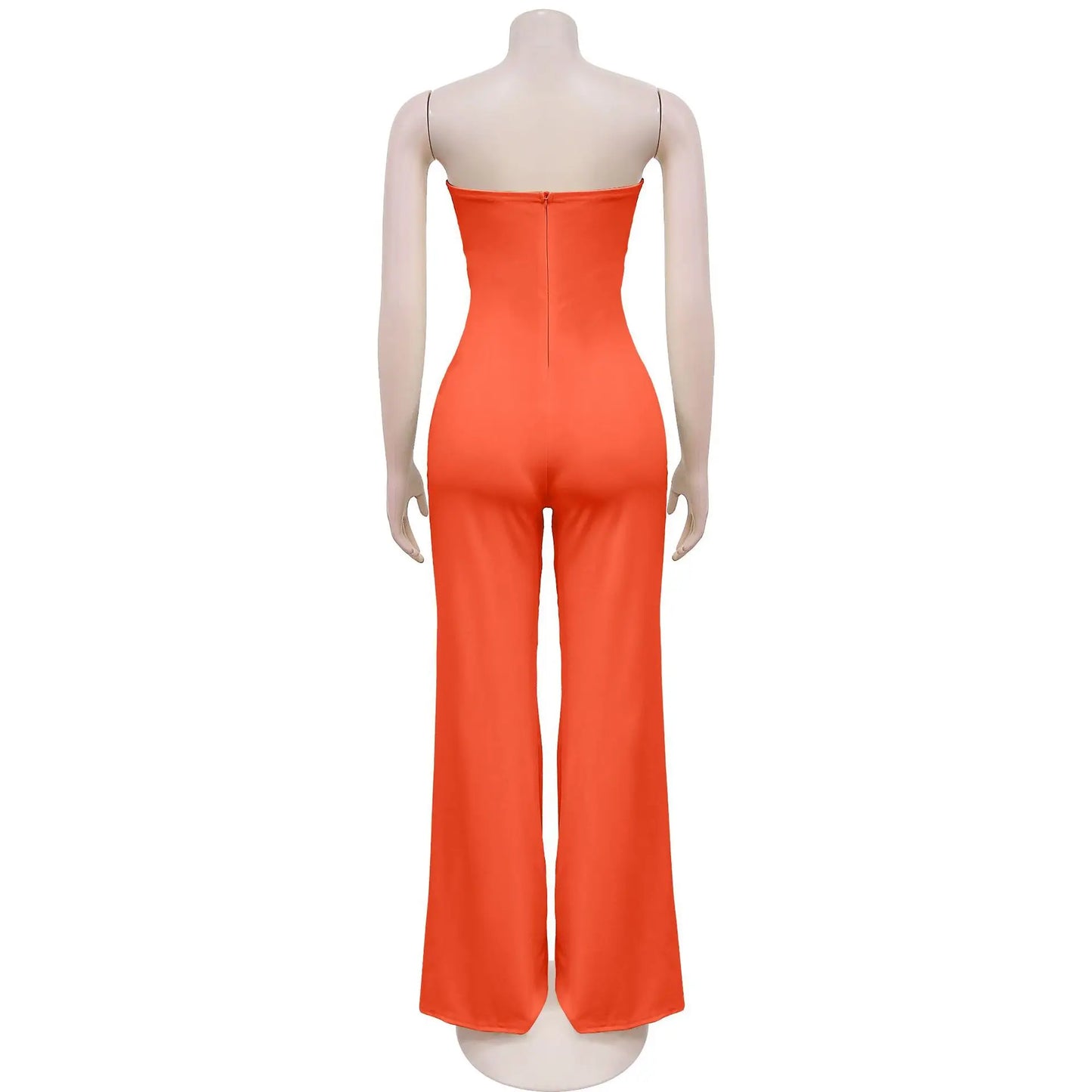 Summer Sexy Backless Women's Jumpsuit Fashionable Slim Fit Elegant Package hip Wide Leg Long Pants Female Party Jumpsuit 2025