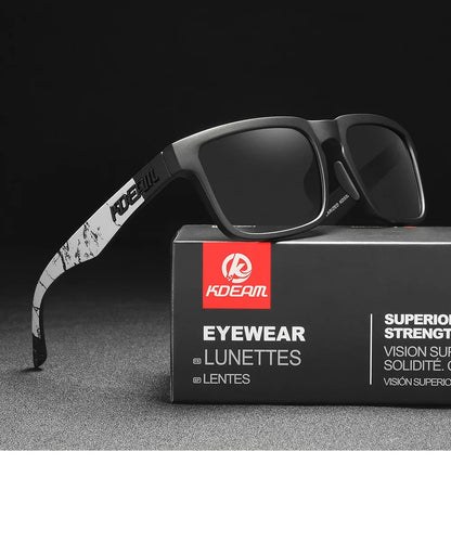 KDEAM Square Men's Polarized Sunglasses Outdoors Lifestyle Coating Sun Glasses New Matching Colors With Box