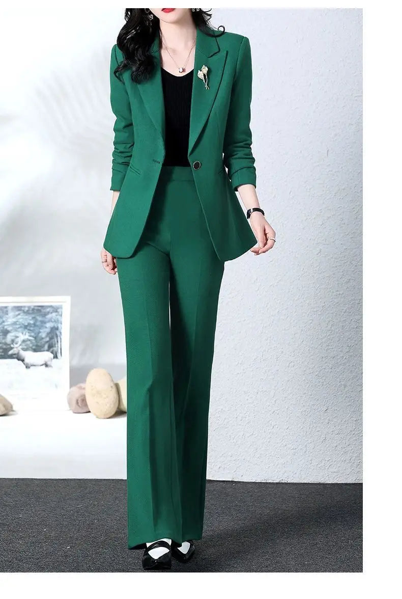 2025 Spring and Autumn New Fashion Blazer Coat Trousers Two Piece Women's Elegant Casual Suit Jacket Pants Set Female Clothing