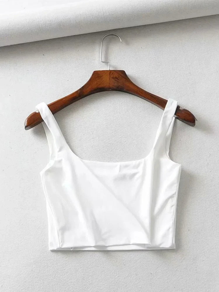 Hot Sale Summer Women Sexy Sleeveless Tops Fashion Short Square Collar Tank Tops 4 Colors