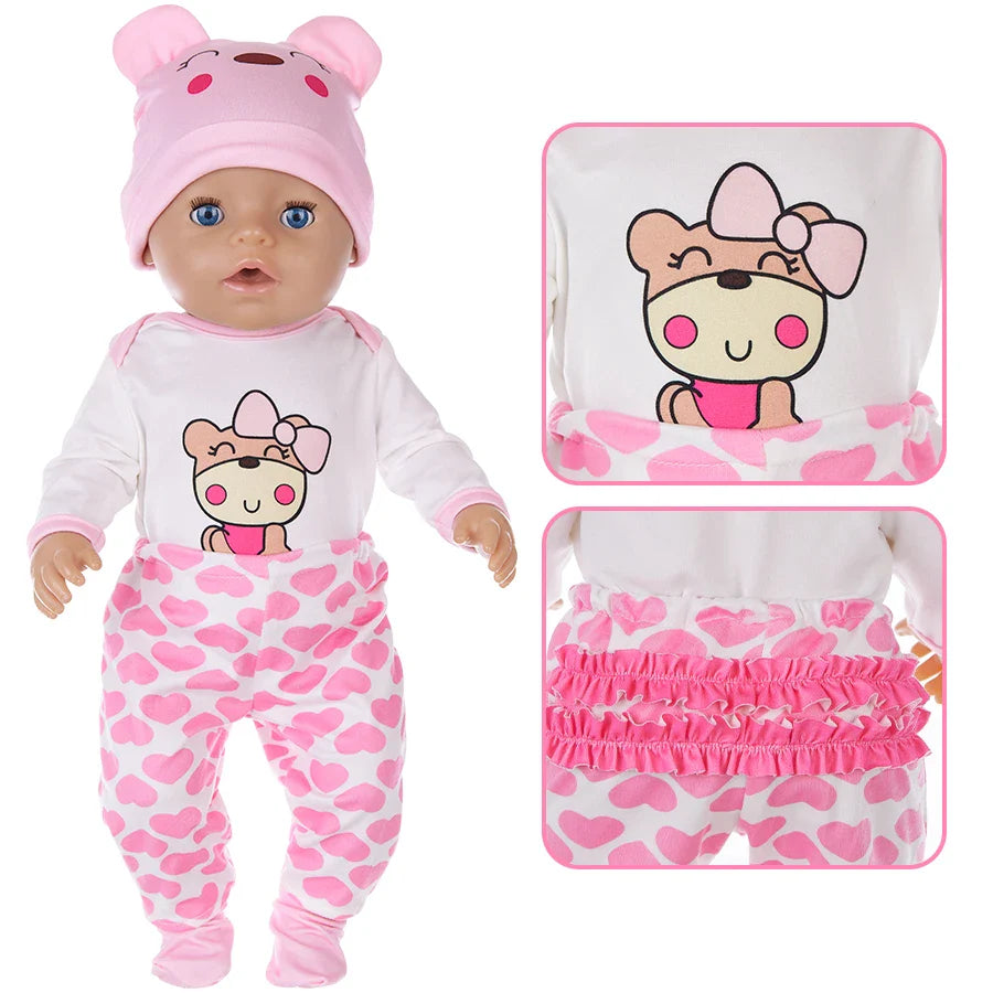 2023 New Cute frog Suits Fit For 43cm Baby Doll 17 Inch Reborn Baby Doll Clothes