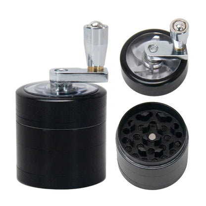 4-Layer Herb & Spice Grinder – 40mm Zinc Alloy Manual Hand Crank Mill