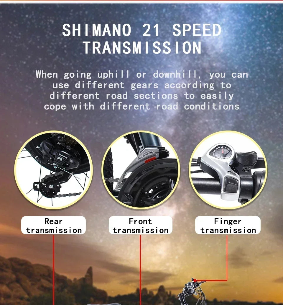 Ebike AKEZ 1000W CityElectricBike Detachable 13Ah Battery Electric Bike 60 Mile Range Dual Disc Brake Alloy Electric Bike