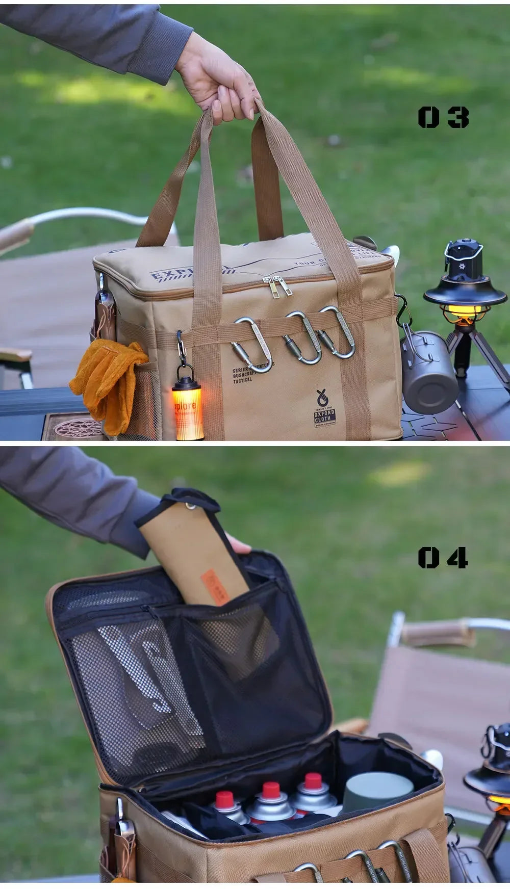 Outdoor folding storage box, picnic camping storage box, tableware, kitchenware,    large capacity