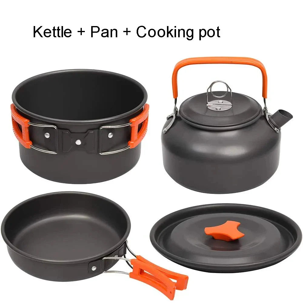 Aluminum Camping Cooking Set – Nonstick, Lightweight, Serves 2–3, 2 Package Options