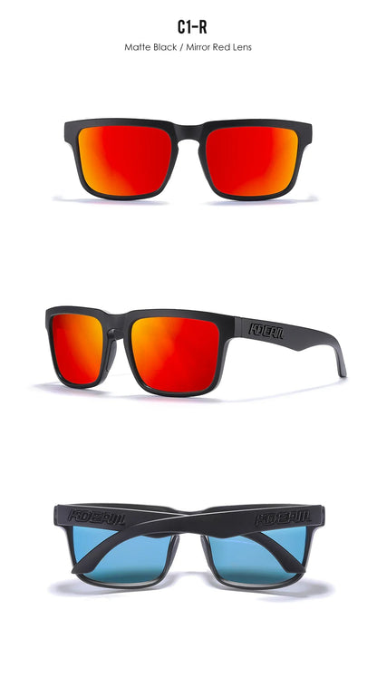 KDEAM Square Men's Polarized Sunglasses Outdoors Lifestyle Coating Sun Glasses New Matching Colors With Box