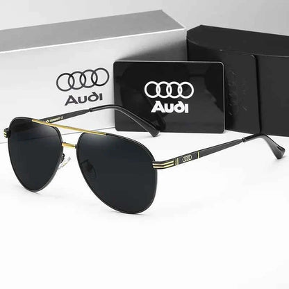 Audi UV400 Polarized AntiGlare Retro Flight Sunglasses Glasses for Motorcycle Classic FrogEye Outdoor Glasses Men Women 558