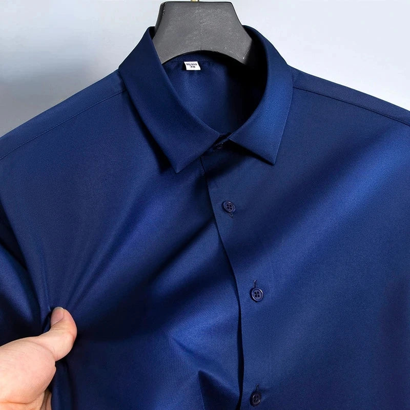 Slim Fit Anti-Wrinkle Men's Dress Shirt - Perfect for Any Occasion, Sizes S-6XL