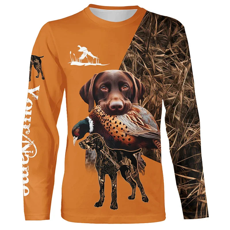 Men's 3D Wild Boar Camo Hunting T-Shirt – Long Sleeve Streetwear Tee