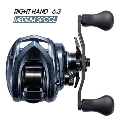 Baitcasting Reel – 12+1BB, 4 Gear Ratios, 6KG Drag, Left or Right Hand, Metal or Rubber Knob